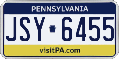 PA license plate JSY6455