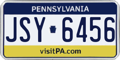 PA license plate JSY6456