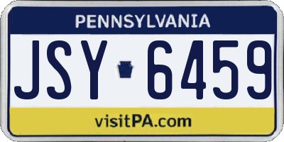 PA license plate JSY6459