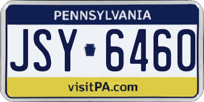 PA license plate JSY6460