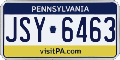 PA license plate JSY6463