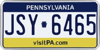PA license plate JSY6465