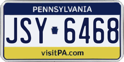 PA license plate JSY6468