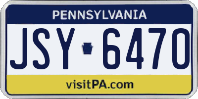 PA license plate JSY6470