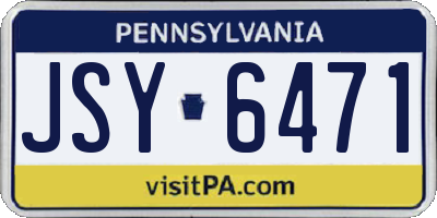 PA license plate JSY6471