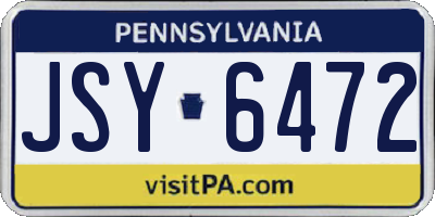 PA license plate JSY6472