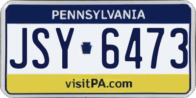 PA license plate JSY6473