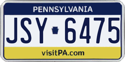 PA license plate JSY6475