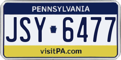 PA license plate JSY6477