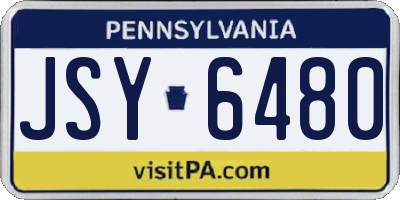 PA license plate JSY6480