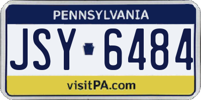 PA license plate JSY6484