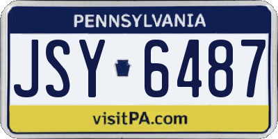 PA license plate JSY6487