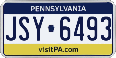 PA license plate JSY6493