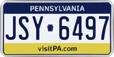 PA license plate JSY6497