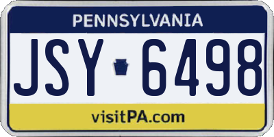 PA license plate JSY6498