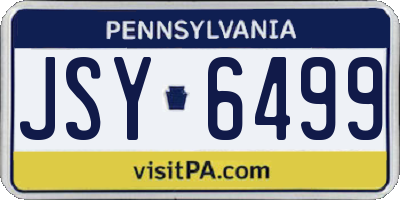 PA license plate JSY6499