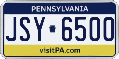 PA license plate JSY6500
