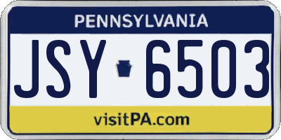 PA license plate JSY6503