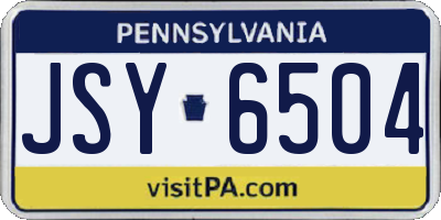 PA license plate JSY6504