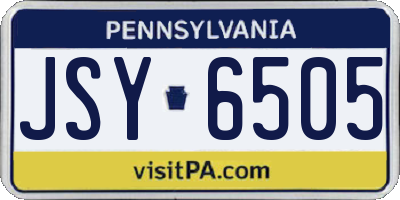 PA license plate JSY6505