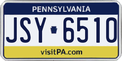 PA license plate JSY6510