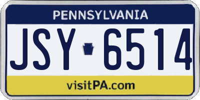 PA license plate JSY6514