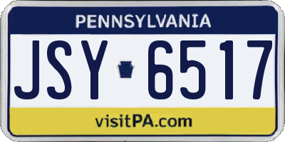 PA license plate JSY6517