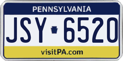 PA license plate JSY6520