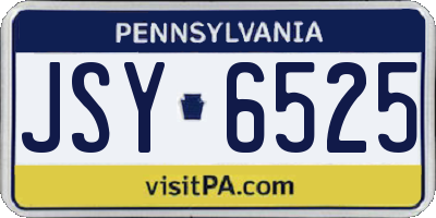 PA license plate JSY6525