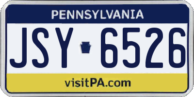 PA license plate JSY6526