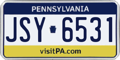 PA license plate JSY6531