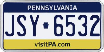 PA license plate JSY6532