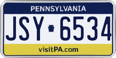 PA license plate JSY6534