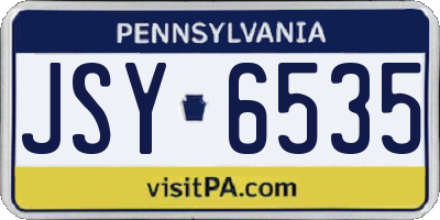 PA license plate JSY6535