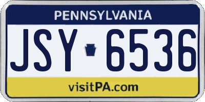PA license plate JSY6536
