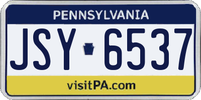PA license plate JSY6537