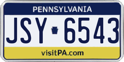 PA license plate JSY6543
