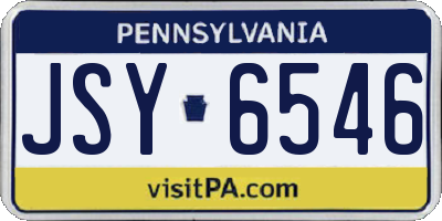PA license plate JSY6546