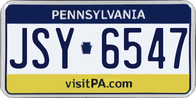 PA license plate JSY6547