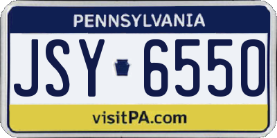 PA license plate JSY6550