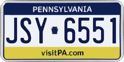 PA license plate JSY6551