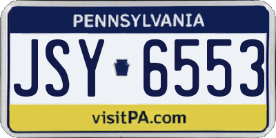 PA license plate JSY6553