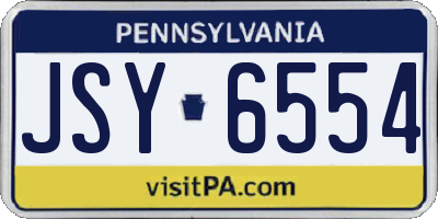 PA license plate JSY6554