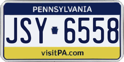 PA license plate JSY6558