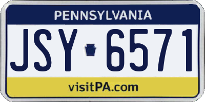 PA license plate JSY6571