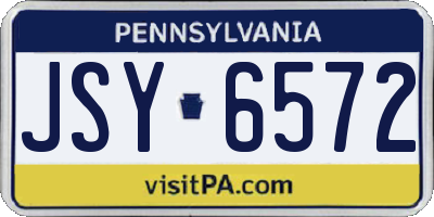PA license plate JSY6572