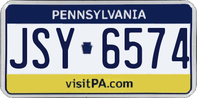 PA license plate JSY6574