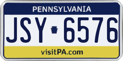 PA license plate JSY6576