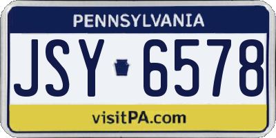 PA license plate JSY6578