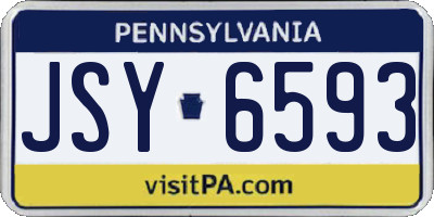 PA license plate JSY6593